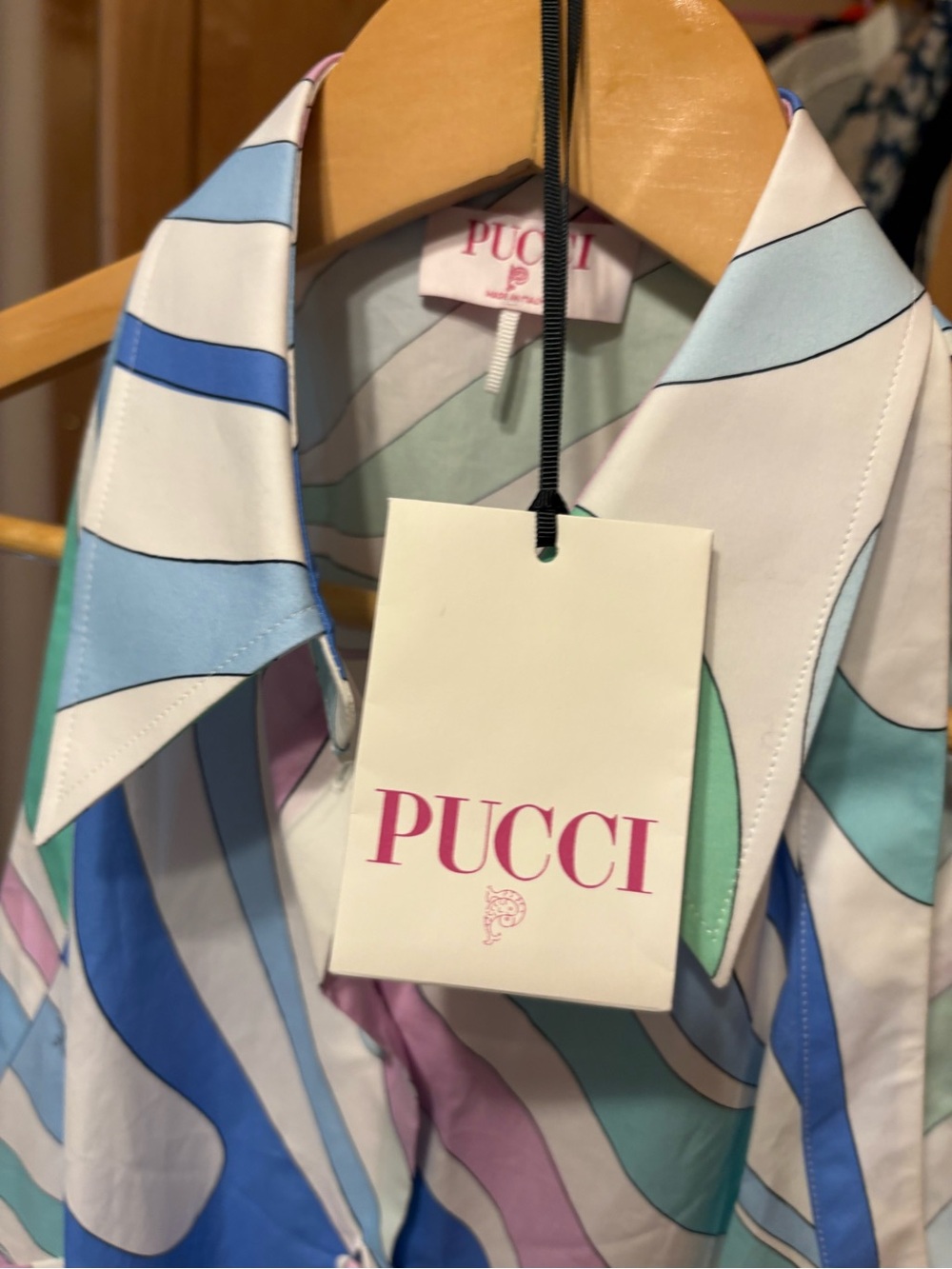 Emilio Pucci Pastel Marmo-print sleeveless shirt -Size 40 - Picture 5 of 5